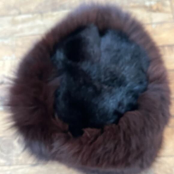 Vintage Women\'s Russian Style Brown & Black Real Fur Hat main image 4